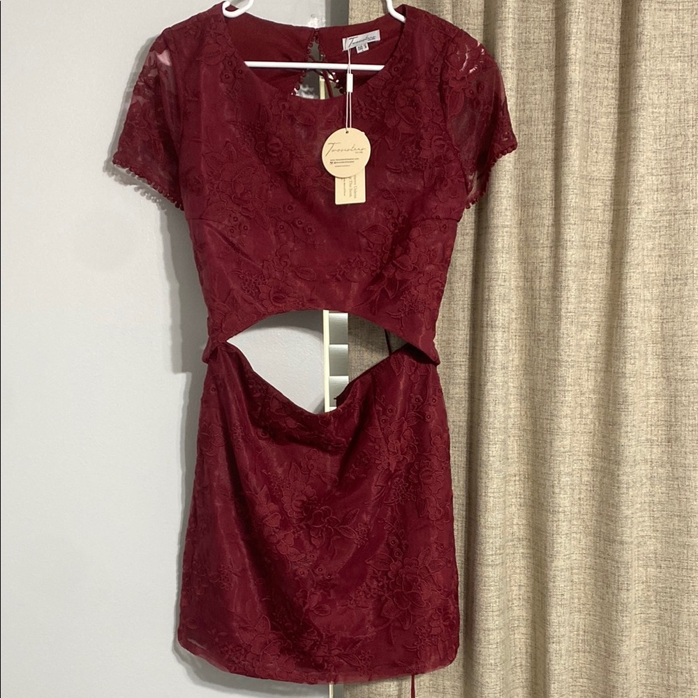Red  Dress with Cut Out